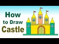 How to Draw Castle easy step by step  | Drawing tutorial for kids