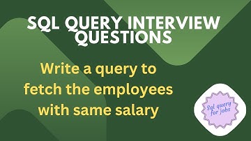 Write a query to fetch the employees with same salary