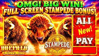WOW! BIG WINS! NEW BUFFALO SUPER RUSH SLOT & LIGHTNING 10 YEAR STORM SLOT | Las Vegas Slots