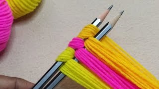 Amazing 2 Beautiful Woolen Yarn Flower making ideas with Pencils | Easy Sewing Hack