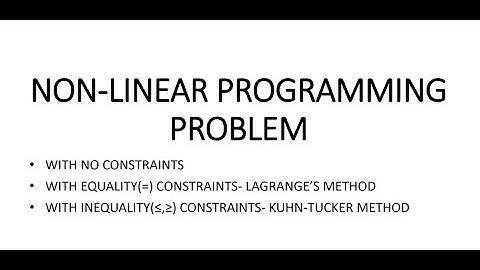General Non-Linear Programming Problem-1