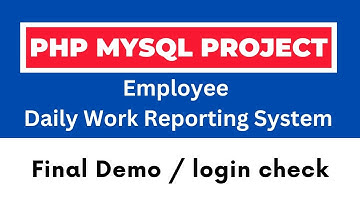 PHP Project Work Reporting System | Final Preview | Login Checks and Prevent from direct access