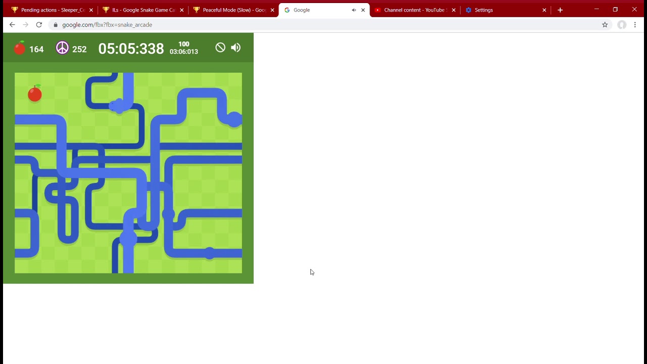 Google Snake Game Category Extensions_Peaceful Mode (Slow)_1 Apple & Standard YouTube
