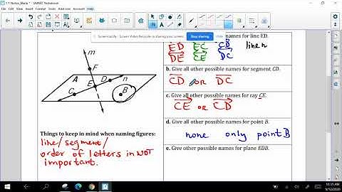 1.1 Points, Lines and Planes Lesson