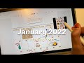 [ASMR] Samsung Notes January 2022 Digital Bujo ☕️ City Noises and calm instrumental