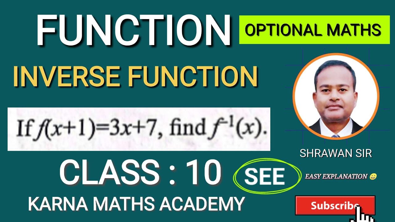 Class 10 Optional Mathematics | Inverse Function Solution | Function ...