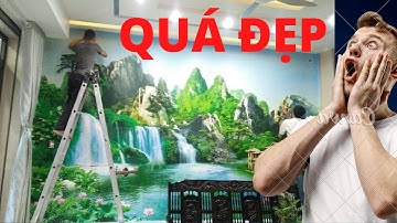 Top mẫu tranh 3d cảnh sơn thuỷ hữu tình dán phòng khách đẹp mới nhất hiện nay p1