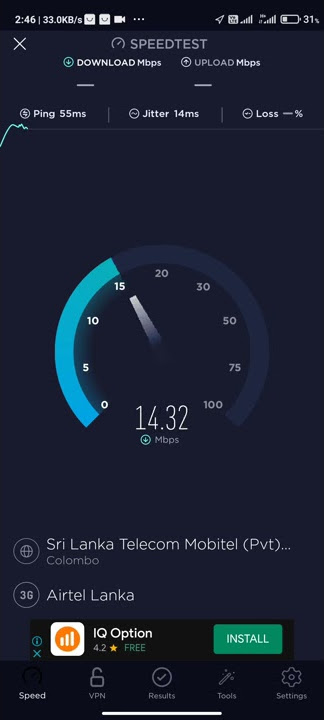 Airtel 3G HSPA  Speed Test