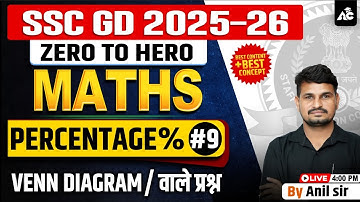 SSC GD Maths Classes 2025-26 Percentage Zero To Hero By Anil Sir #9