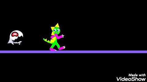 Bubblun Running away from Skel-Monsta