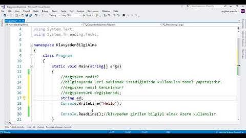 C# ile Klavyeden Girilen Değeri Okuma