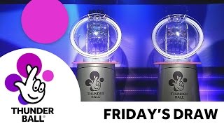 The National Lottery ‘Thunderball’ draw results from Friday 5th August 2016 The National Lottery ‘Thunderball’ draw results from Friday 5th August 2016
