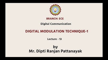 Digital Communication | Digital Modulation Technique Part-1| AKTU Digital Education
