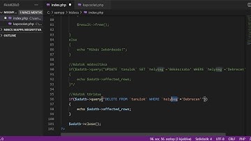 Adatbázis adatainak törlése PHP, és MySQL segítségével.