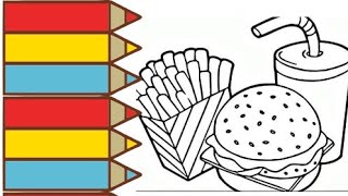 Fast food Hamburger Marker Pen Coloring Pages McDonald's #hamburger #coloring #colors