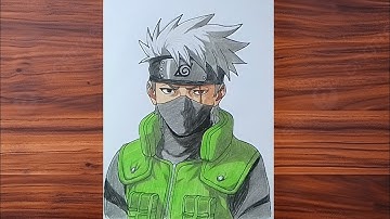 How to Draw Kakashi Hatake with Coloured Pencils | Easy Anime Drawing for Beginners #kakashi #anime