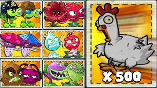 : PVZ 2 - Random 100 Pair Plants Vs 500 Chicken Zombies - How many Plant Teams Will Win?