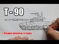 Как нарисовать Tанк T-90 поэтапно