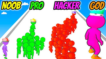 NOOB vs PRO vs HACKER vs GOD - Crowd Battle 3D