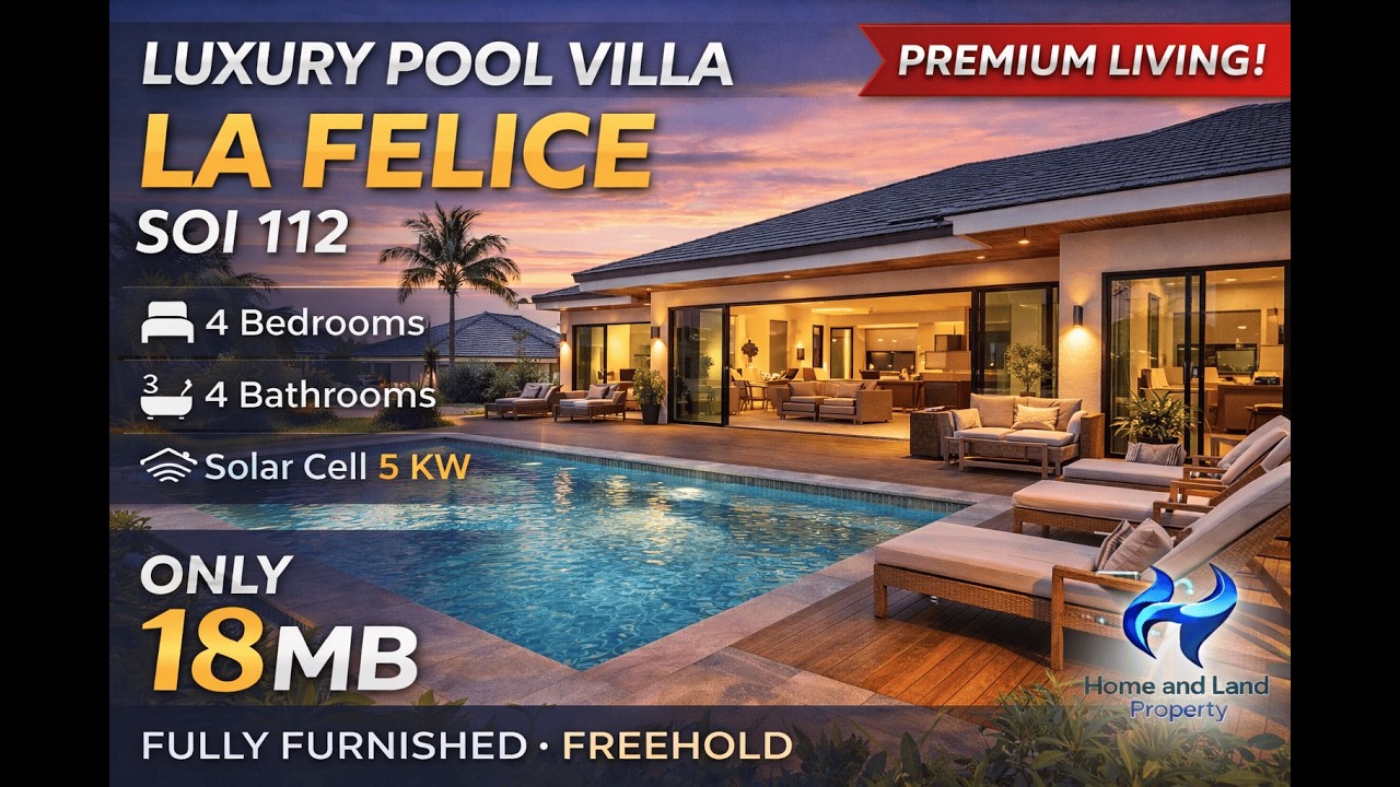 4 Bedroom Luxury Home Hua Hin Pool Villa in Soi 112 – 18 MB Freehold