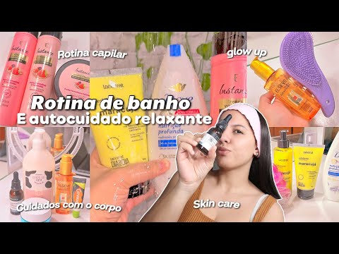 ROTINA DE BANHO E AUTOCUIDADO RELAXANTE💗 rotina capilar, skin care, bodycare