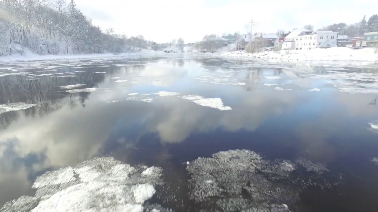 Snow covered Machias Maine Morning, Bad Little Falls, Machias River