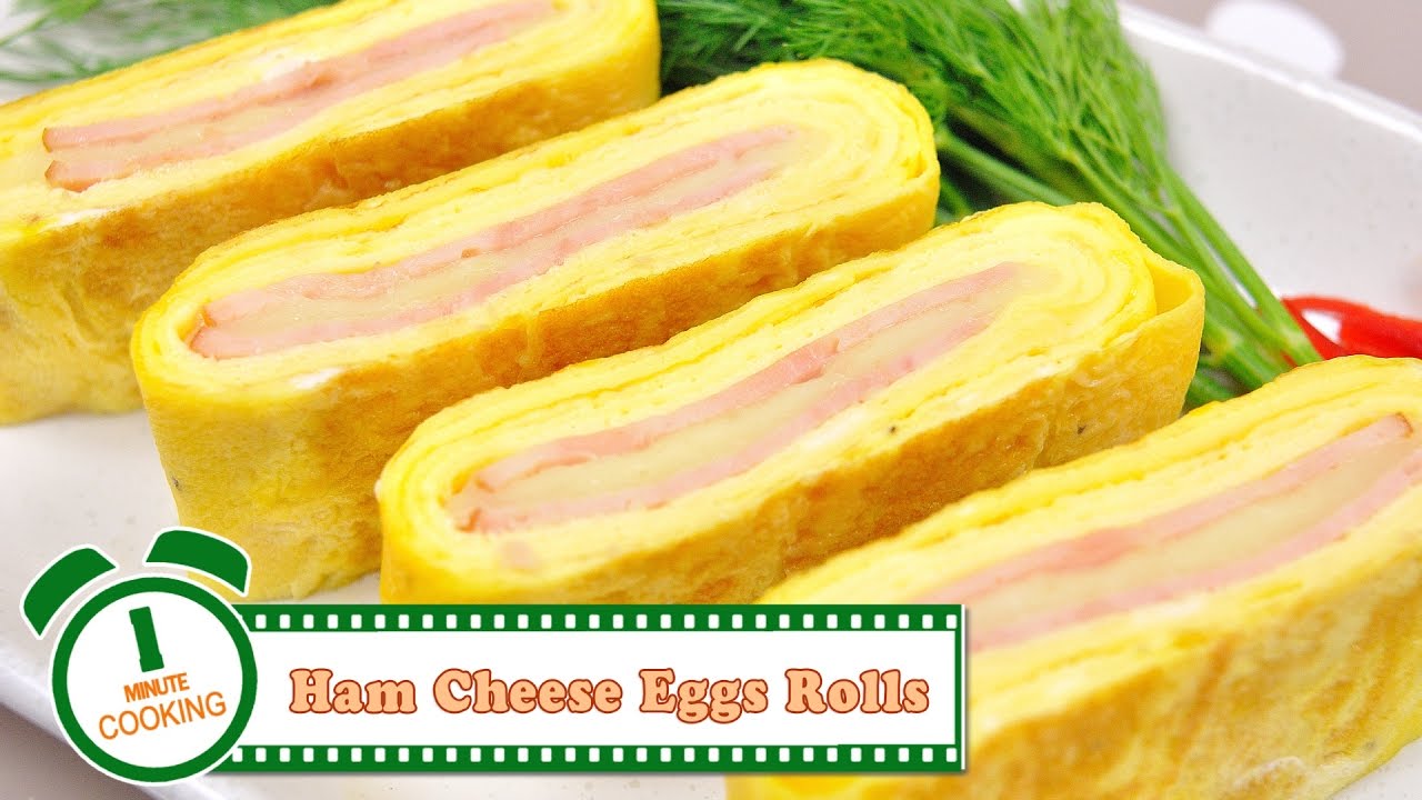 เครปไข่ม้วนแฮมชีส | Ham Cheese Eggs Rolls | 1 Minute Cooking