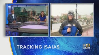 WJZ's Sean Streicher Tropical Storm Isaias Update In Annapolis 11 a.m.