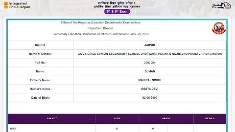Rajasthan 8th Class Board Result 2023 Kaise Dekhe || How To Check Rajasthan Board 8th Result 2023