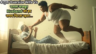 Too Big to Handle :Oversized Fat Wife Vs Lean Helpless Husband ⁉️⚠️💥🤯 | Movie Explained in Hindi