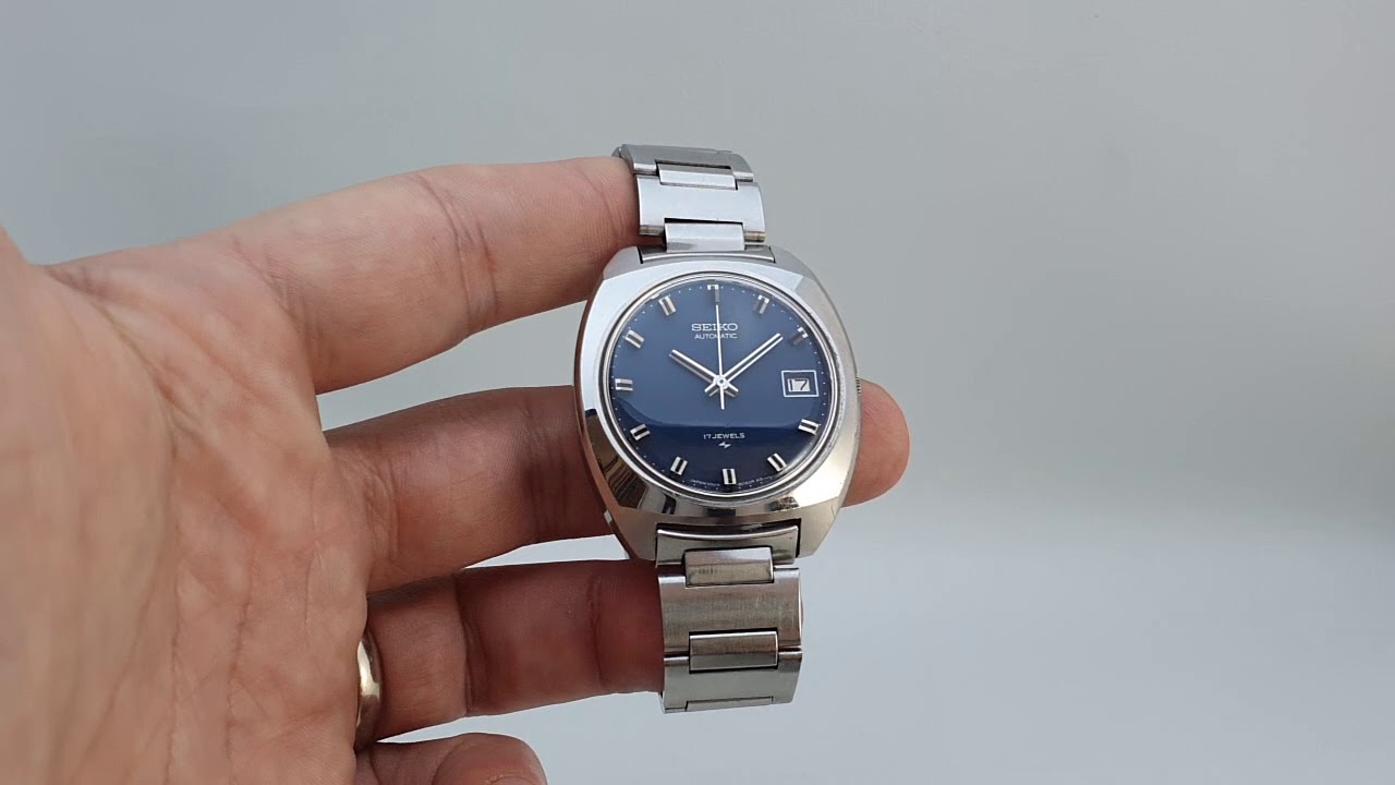 1969 Seiko men's automatic vintage watch with blue dial. Model reference  7005-8040 - YouTube