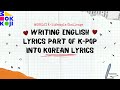 [2021 MOKKOJI CONTEST-3] RIYA CHOUDHARY (Individual_Writing English Lyrics into Korean Lyrics)