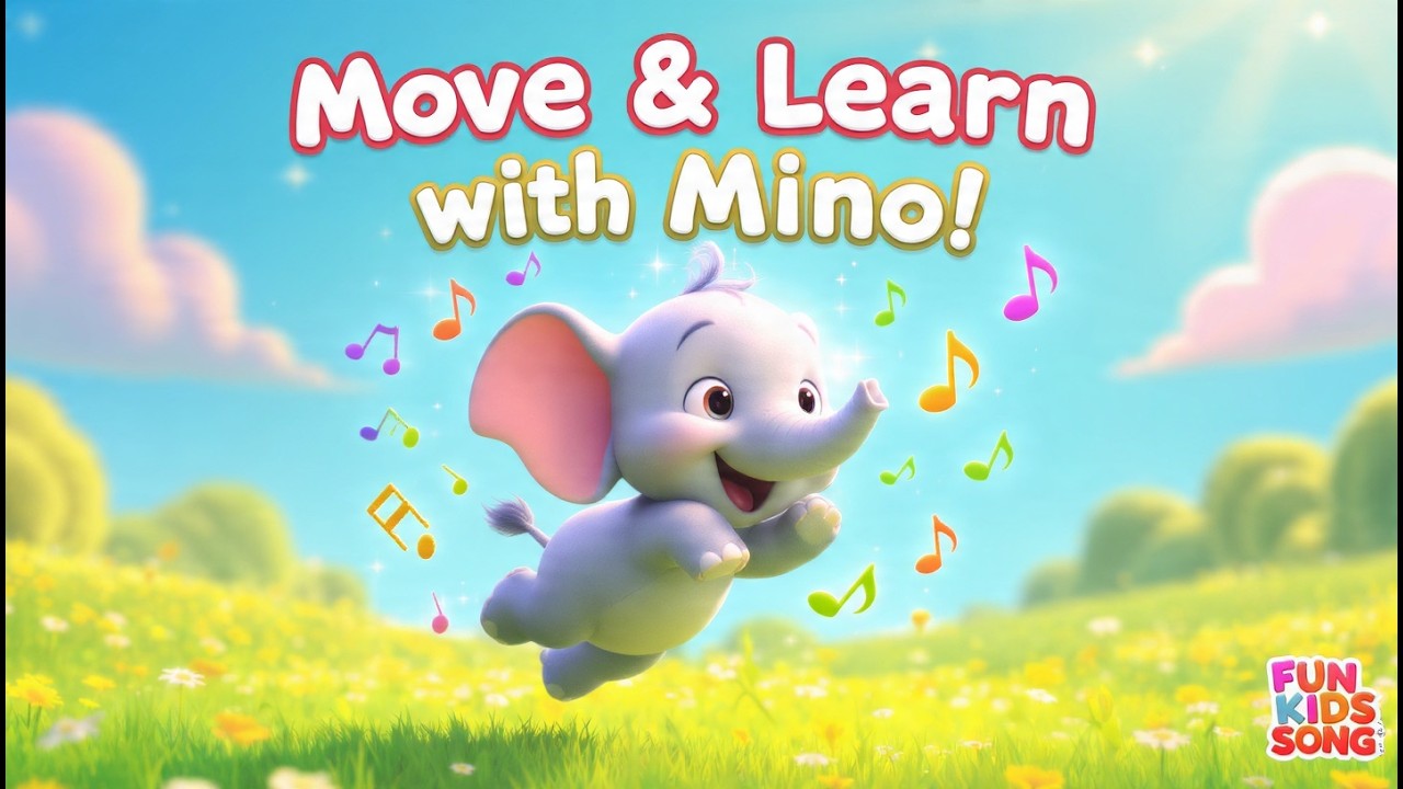 Move With Mino 🐘 | Learn 5 Action Verbs for Kids | Fun Nursery Song for Toddlers