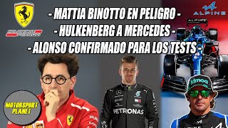 MATTIA BINOTTO en PELIGRO - HULKENBERG a MERCEDES - ALONSO CONFIRMADO para los TESTS