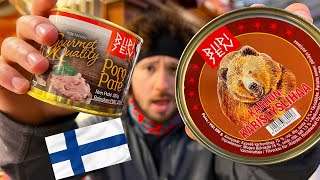 Tasting street food in FINLAND | They eat bear! 🇫🇮🐻