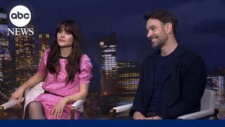 Zooey Deschanel, Charlie Cox and their 4-legged friend on holiday rom-com 'Merv'
