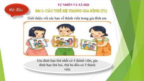 TNXH 2 - BÀI 1. CÁC THẾ HỆ TRONG GIA ĐÌNH (Tiết 1)
