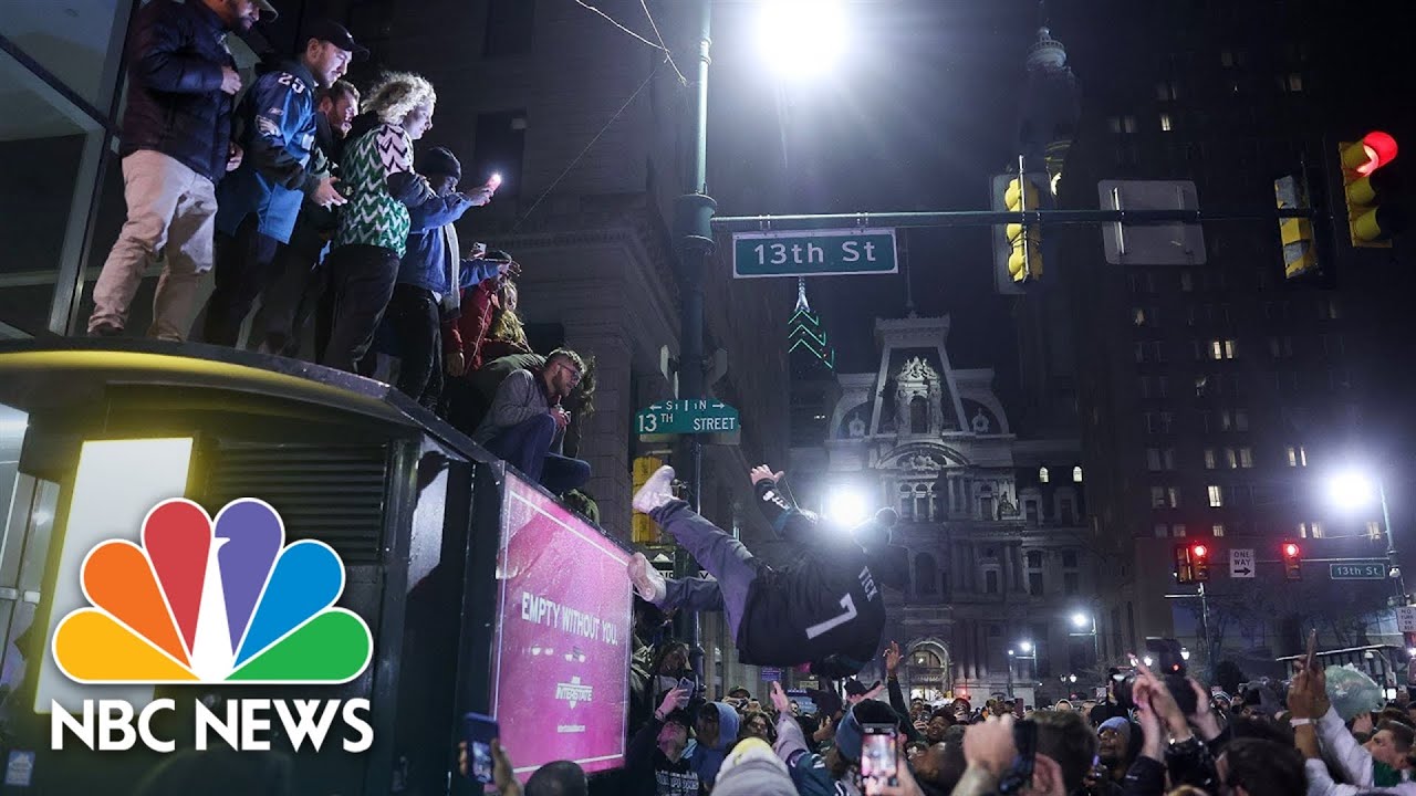 Disappointed Philadelphia Eagles fans take to the streets