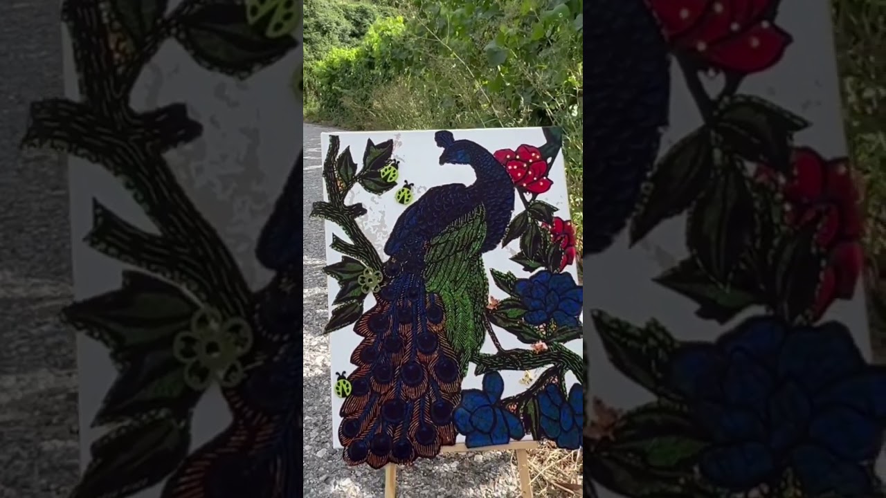 #nature #champ#decoration #art #shortvideo #paon #viralshort #tissu wax🌸