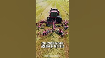 Look at this hay collection machine working in the field.