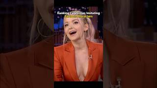 Ranking celebrities imitating cartoon characters #funny #foodhumor #comedy #haileyandjay #foodtastic