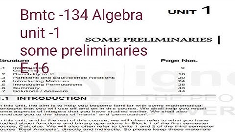 (v-10) Ignoucbcs bag Bscg mathematics Bmtc-134 Algebra unit -1 some preliminaries E-16