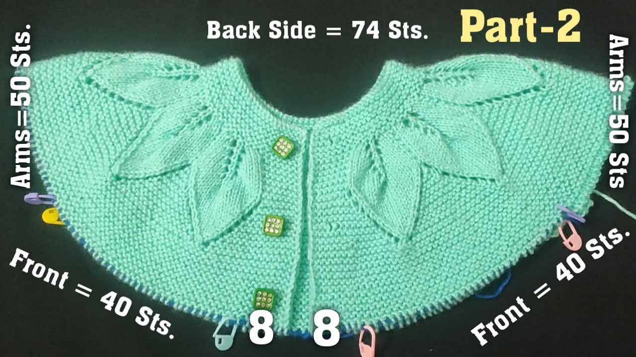 Knitting Baby Sweater: Top to down : Step by Step💖1-2 yrs old (Part-2) (Hindi) Jasbir Creations