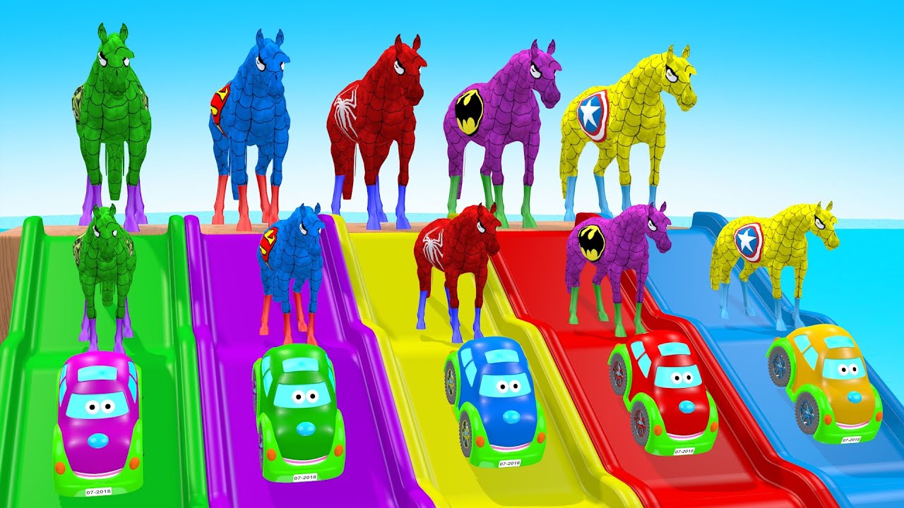 New Long Slide Game With Cow Elephant Gorilla Hippopotamus Tiger 3d Animal Game Funny 3d Animals