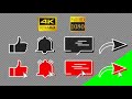 YouTube Like, Comment, Share &amp; Bell Animations (8 animations) | Black &amp; Red Style