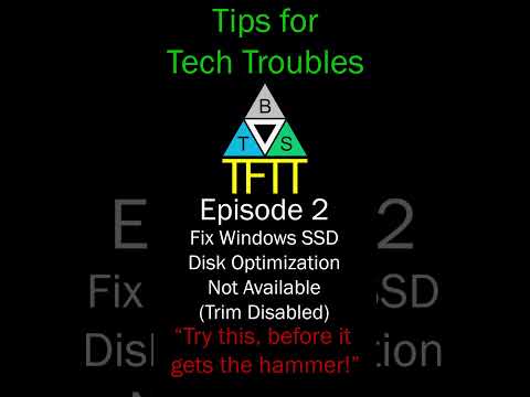 #Shorts Fix SSD Disk Optimization Not Available Error Windows 10 Trim Tips for Tech Troubles Ep 2