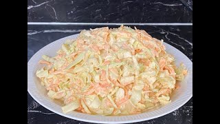 Easy Coleslaw Salad/Cabbage Carrot and Mayo Salad