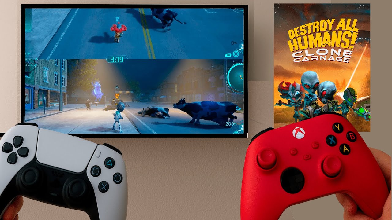 Como jugar DESTROY ALL HUMANS CLONE CARNAGE de 2 jugadores en una pantalla (CUALQUIER PLATAFORMA)