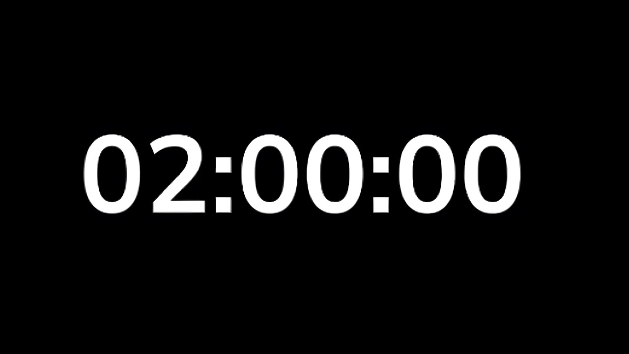 2:00 Minute Countdown Clock with Sound | Full Black Screen Timer - YouTube
