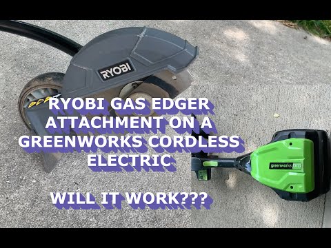 Greenworks Pro 80V Trimmer with Ryobi Expand-It Edger Attachment
